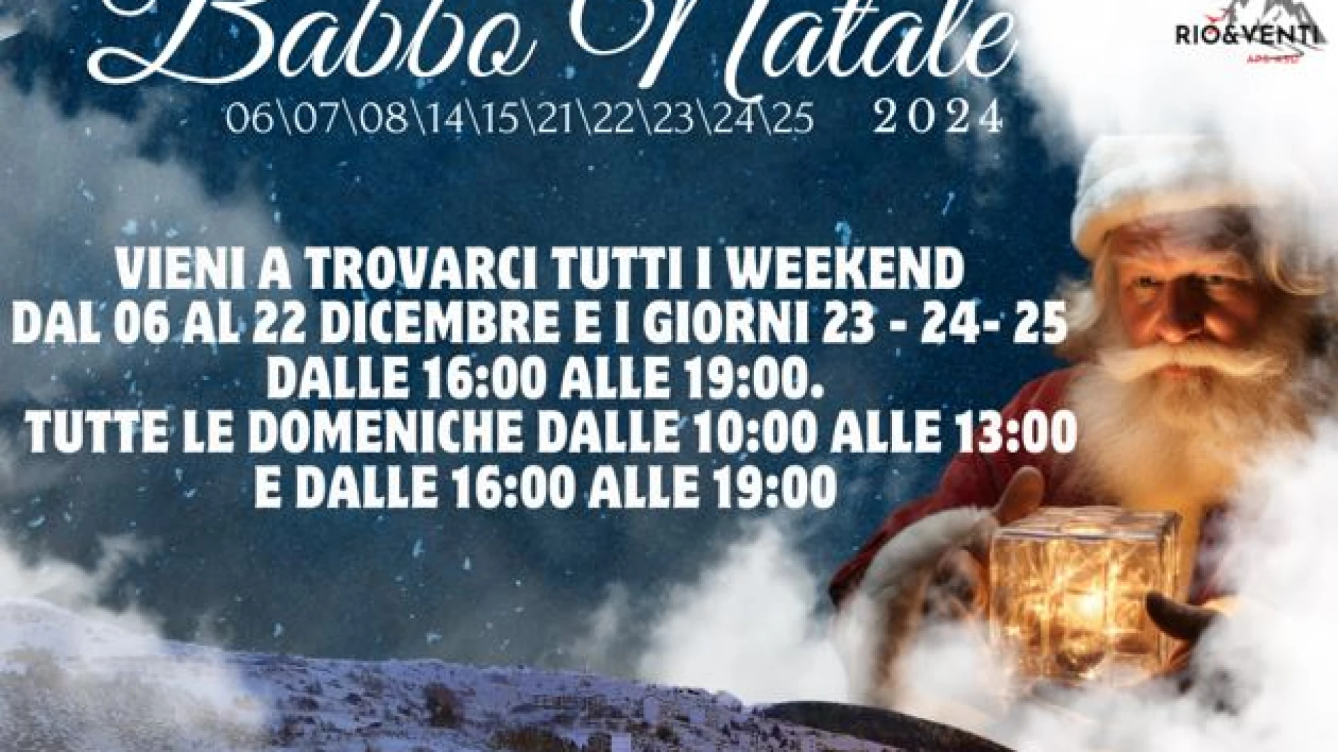 Rionero Sannitico: grande attesa per il “Villaggio di Babbo Natale 2024”. Dal 6 dicembre l’Associazione RIO&VENTI in collaborazione con il comune propone numerosi eventi.